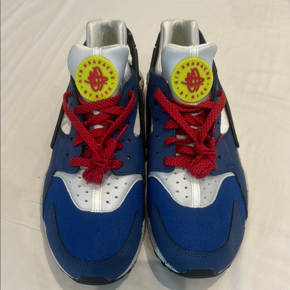 Nike Blue and Red Sneakers with Classic Huarache Design